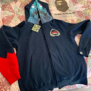 bape x jaws shark hoodie